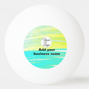 simple minimal add your logo/design BLUE YELLOW   Ping Pong Ball