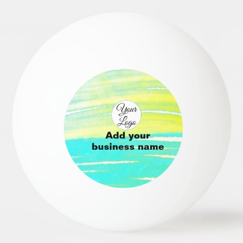 simple minimal add your logodesign BLUE YELLOW   Ping Pong Ball