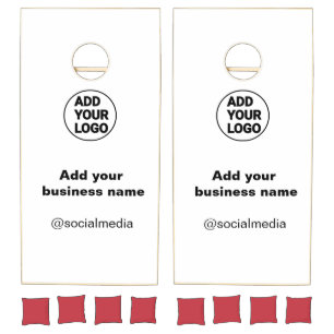 simple minimal add your logo/design custom add web cornhole set