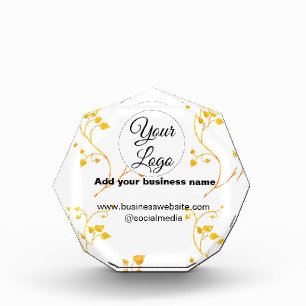 simple minimal add your logo/design gold yellow t acrylic award