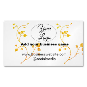 simple minimal add your logo/design gold yellow t business card magnet