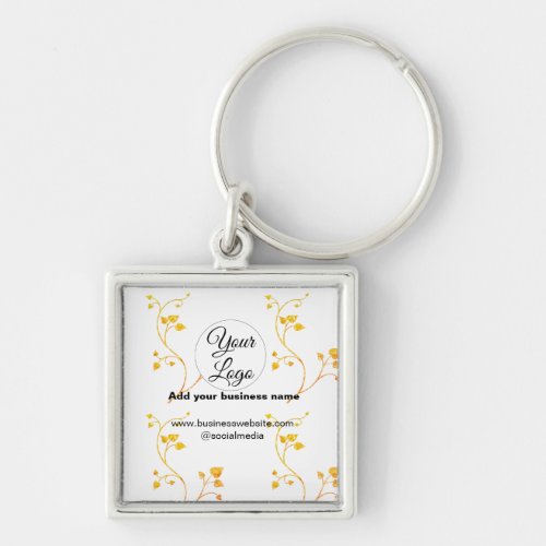 simple minimal add your logodesign gold yellow  t keychain