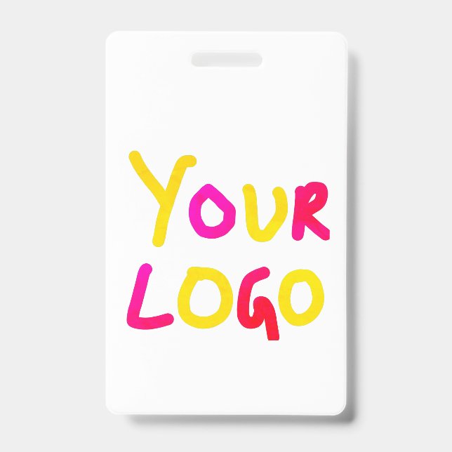 simple minimal add your logo/design here business  badge (Front)