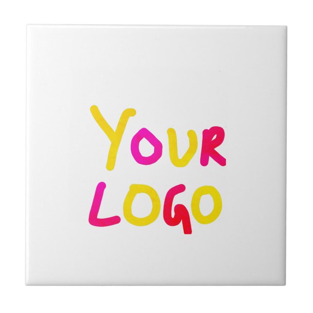simple minimal add your logo/design here business  ceramic tile (Front)