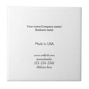 simple minimal add your logo/design here business ceramic tile