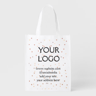 simple minimal add your logo/design here business  grocery bag