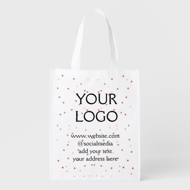simple minimal add your logo/design here business  grocery bag (Front)