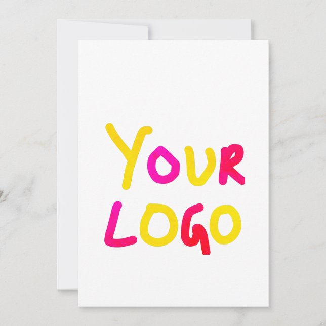 simple minimal add your logo/design here business  invitation (Front)