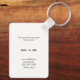 simple minimal add your logo/design here business keychain