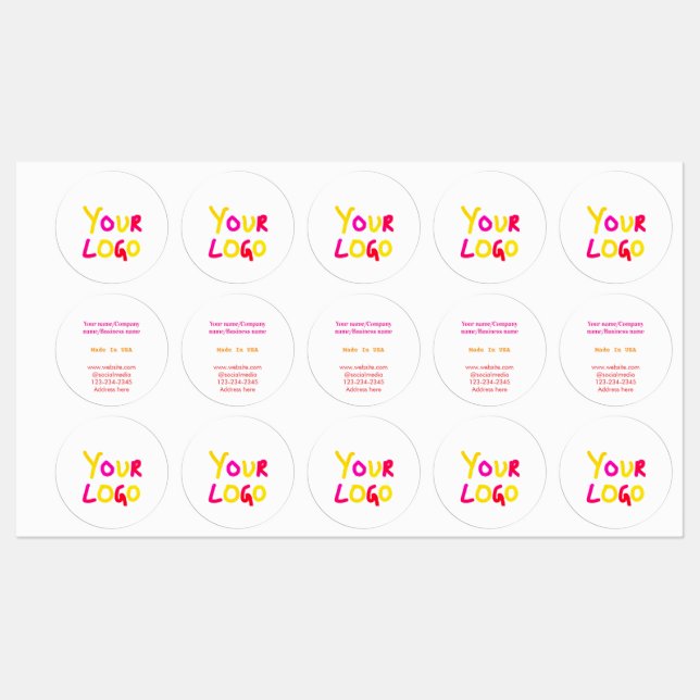 simple minimal add your logo/design here business  labels (Sheet)