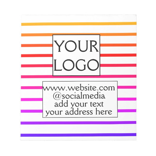 simple minimal add your logo/design here business  notepad (Front)