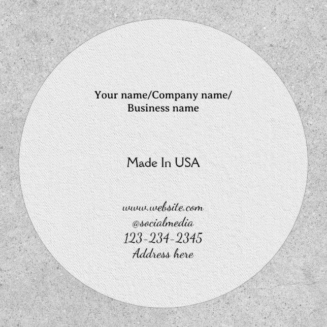 simple minimal add your logo/design here business  patch (Front)