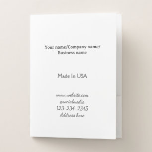 simple minimal add your logo/design here business pocket folder