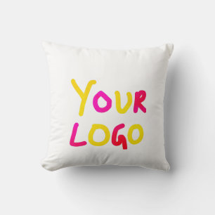 simple minimal add your logo/design here business throw pillow