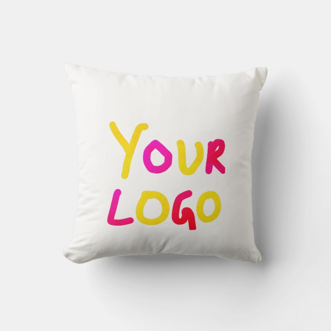 simple minimal add your logo/design here business  throw pillow (Front)
