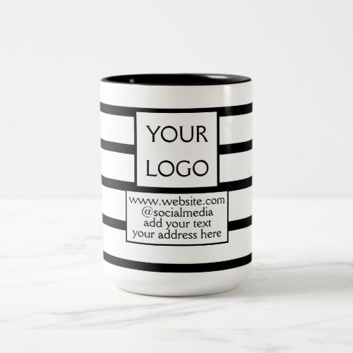 simple minimal add your logodesign here business  Two_Tone coffee mug