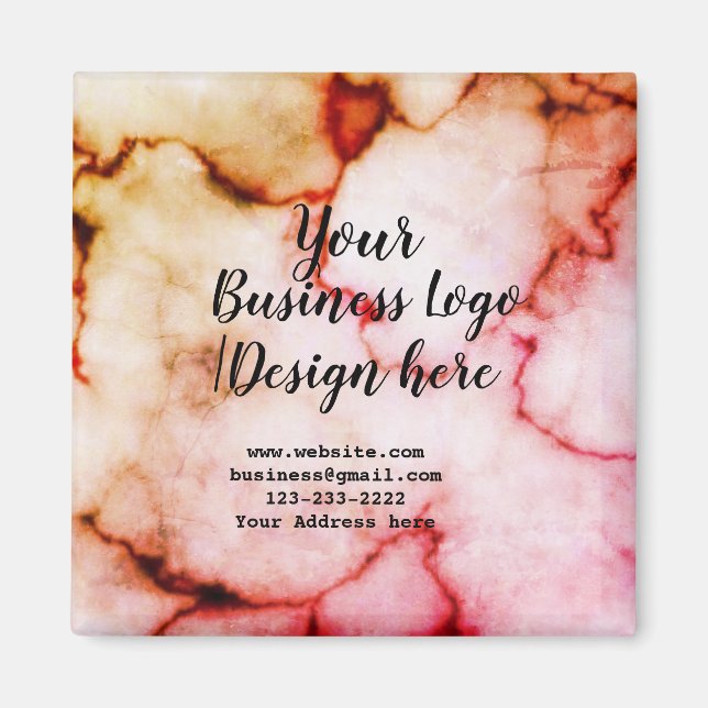 simple minimal add your logo/design here marble  m magnet (Front)