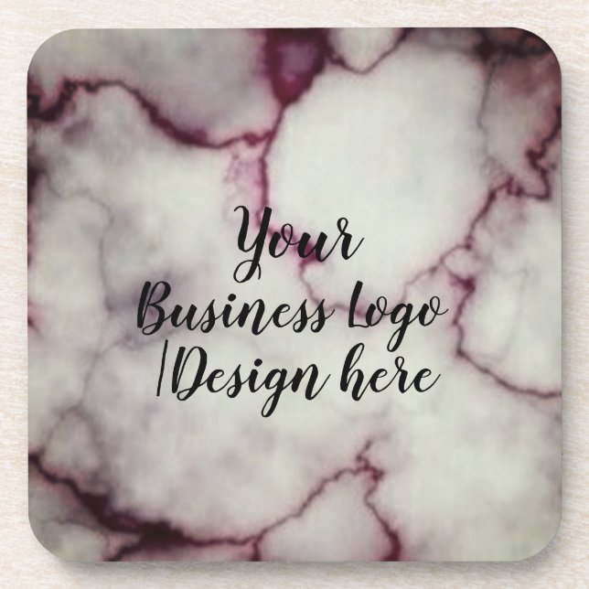 simple minimal add your logo/design here marble  s beverage coaster (Front)
