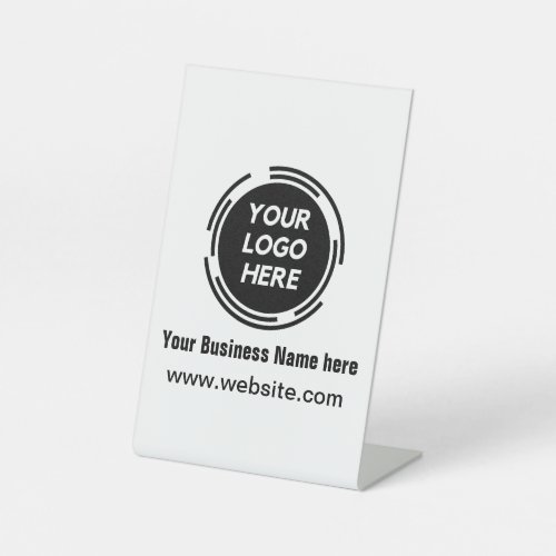 Simple minimal add your logodesign here pedestal sign