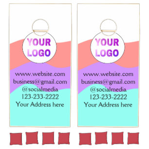 simple minimal add your logo/design here text cl cornhole set