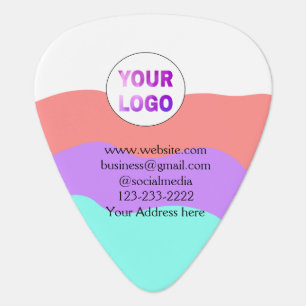 simple minimal add your logo/design here text cl guitar pick