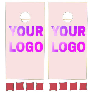 simple minimal add your logo/design here text cornhole set