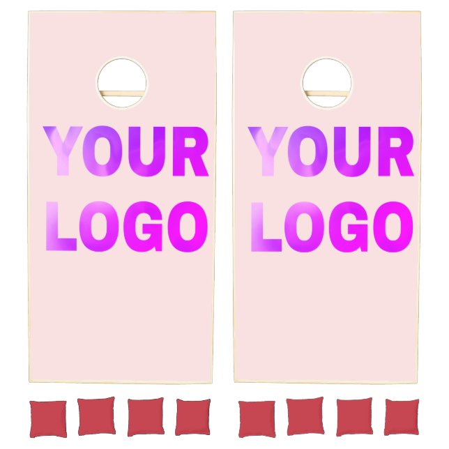 simple minimal add your logo/design here text     cornhole set (Set)