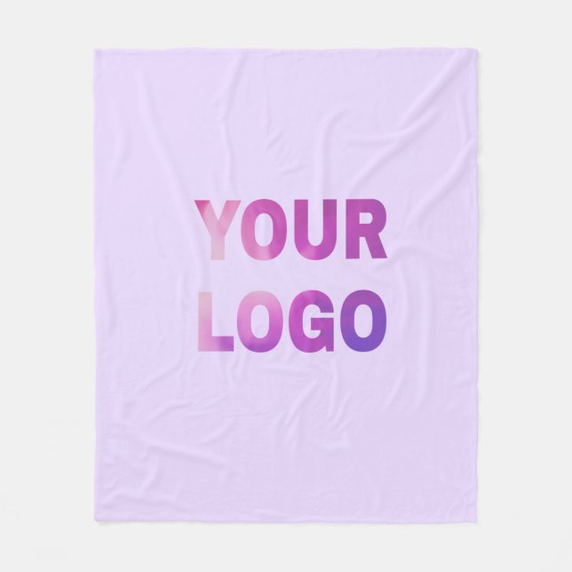 simple minimal add your logo/design here text      fleece blanket (Front)