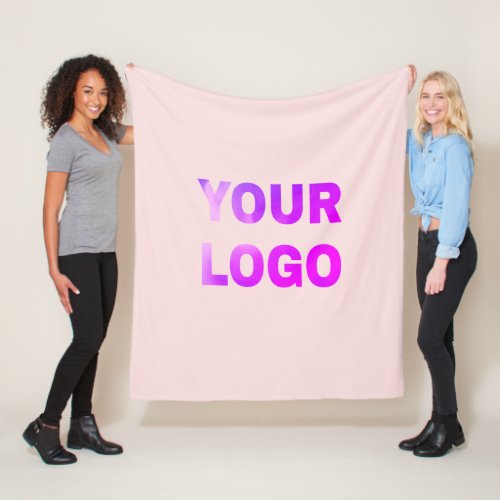 simple minimal add your logodesign here text      fleece blanket