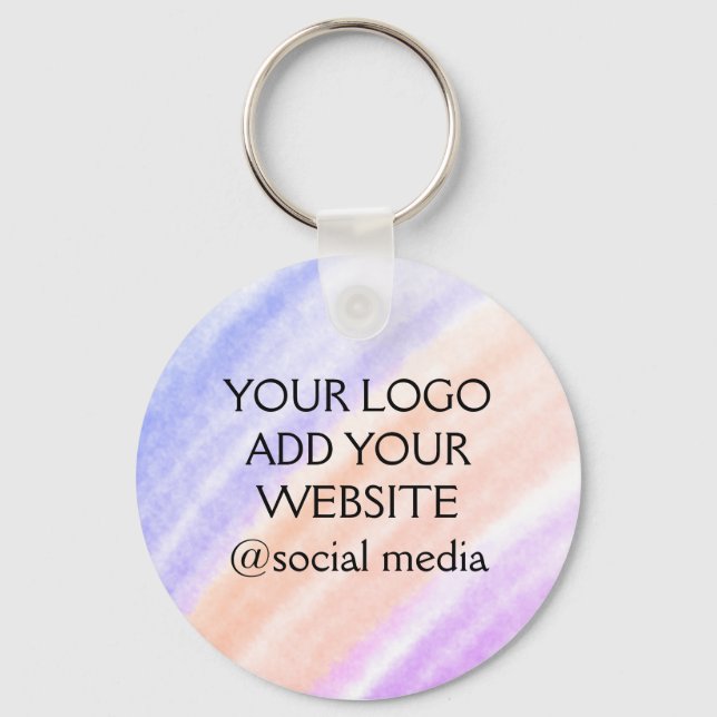 simple minimal add your logo/design here text   ke keychain (Front)