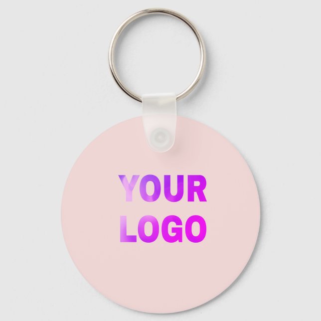 simple minimal add your logo/design here text     keychain (Front)