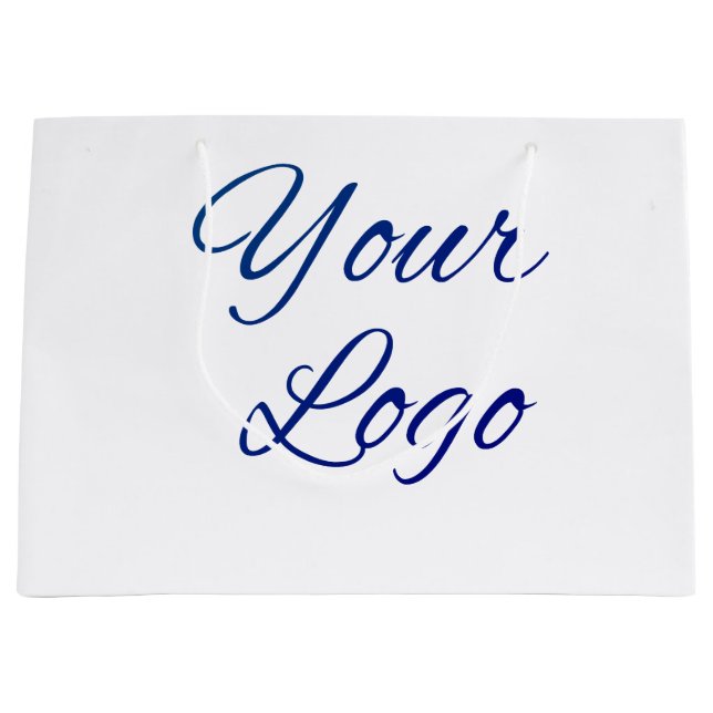 simple minimal add your logo/design here text      large gift bag (Front)