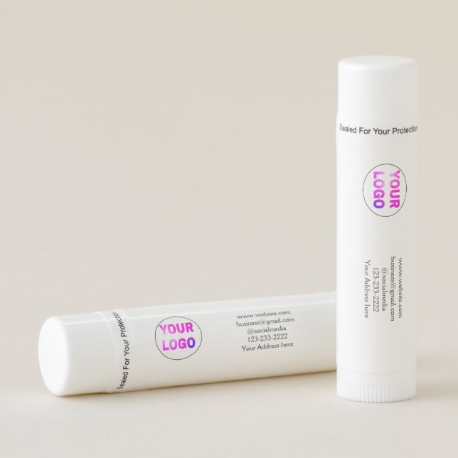 simple minimal add your logo/design here text   li lip balm (Front)