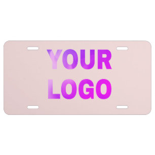 simple minimal add your logo/design here text license plate
