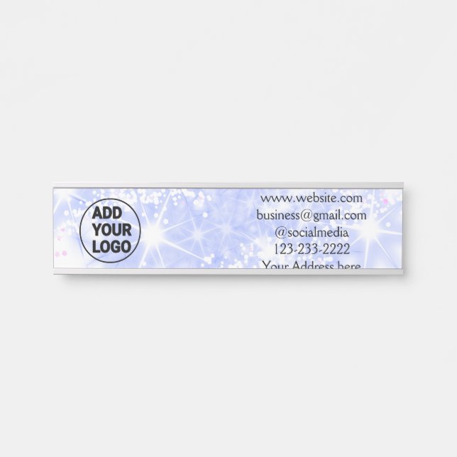 simple minimal add your logo/design here text name door sign (Front)