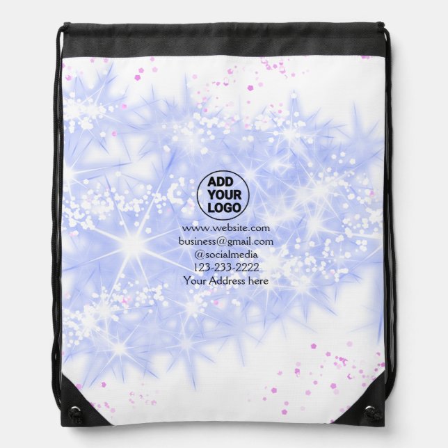 simple minimal add your logo/design here text name drawstring bag (Front)