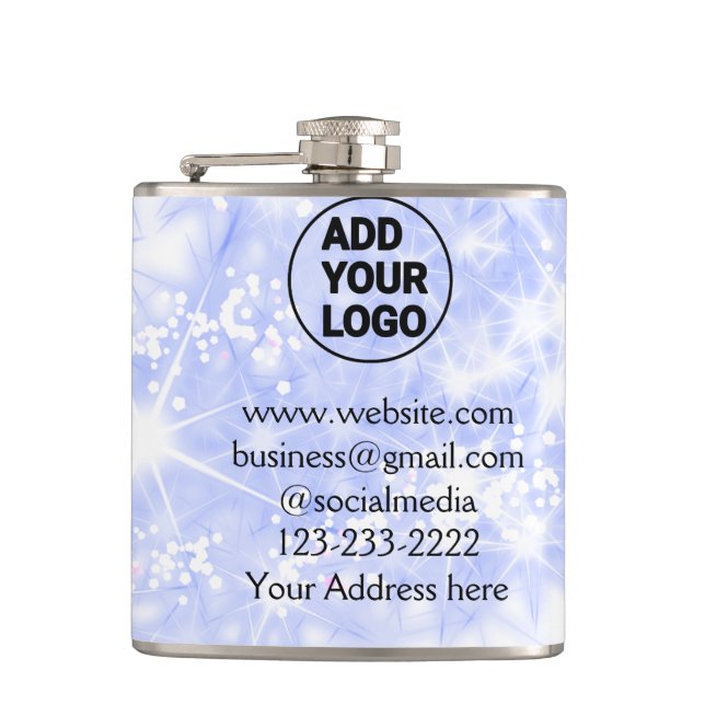 simple minimal add your logo/design here text name flask (Front)