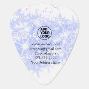 simple minimal add your logo/design here text name guitar pick