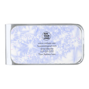 simple minimal add your logo/design here text name silver finish money clip