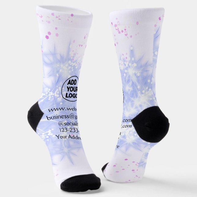 simple minimal add your logo/design here text name socks (Angled)