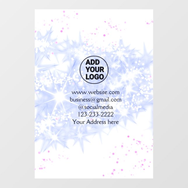 simple minimal add your logo/design here text name wall decal  (Front)