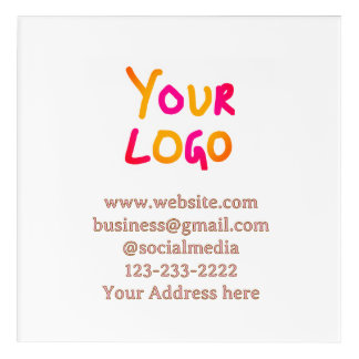 simple minimal add your logo/design here text  pos acrylic print