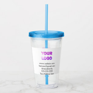 simple minimal add your logo/design here text pos acrylic tumbler