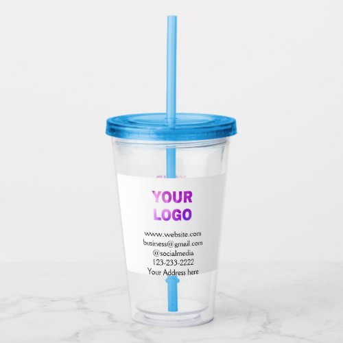 simple minimal add your logodesign here text  pos acrylic tumbler