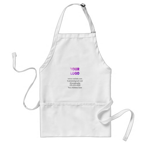 simple minimal add your logodesign here text  pos adult apron