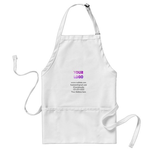 simple minimal add your logo/design here text  pos adult apron (Front)