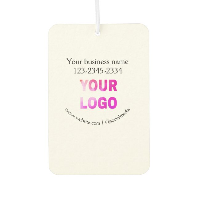 simple minimal add your logo/design here text  pos air freshener (Front)