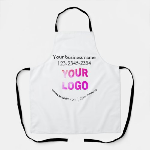 simple minimal add your logodesign here text  pos apron