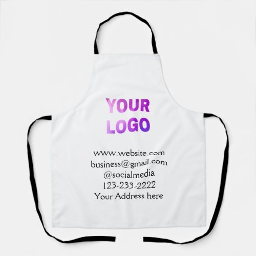 simple minimal add your logodesign here text  pos apron