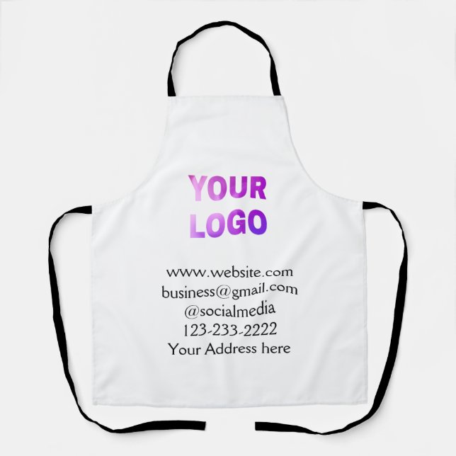 simple minimal add your logo/design here text  pos apron (Front)